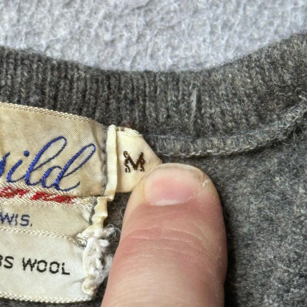 Vintage Jersild Sweater Vest Mens M Australian Lambswool Gray V-Neck Knit USA